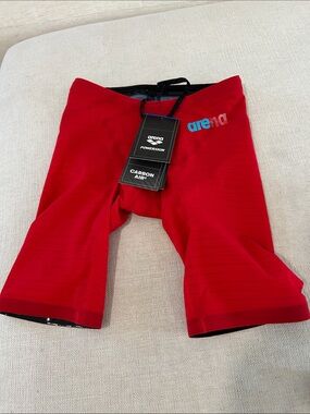 ARENA Boy/Men Powerskin Carbon Air2 Jammer Tech Swimsuit, Red, size 28, NWT FLAW